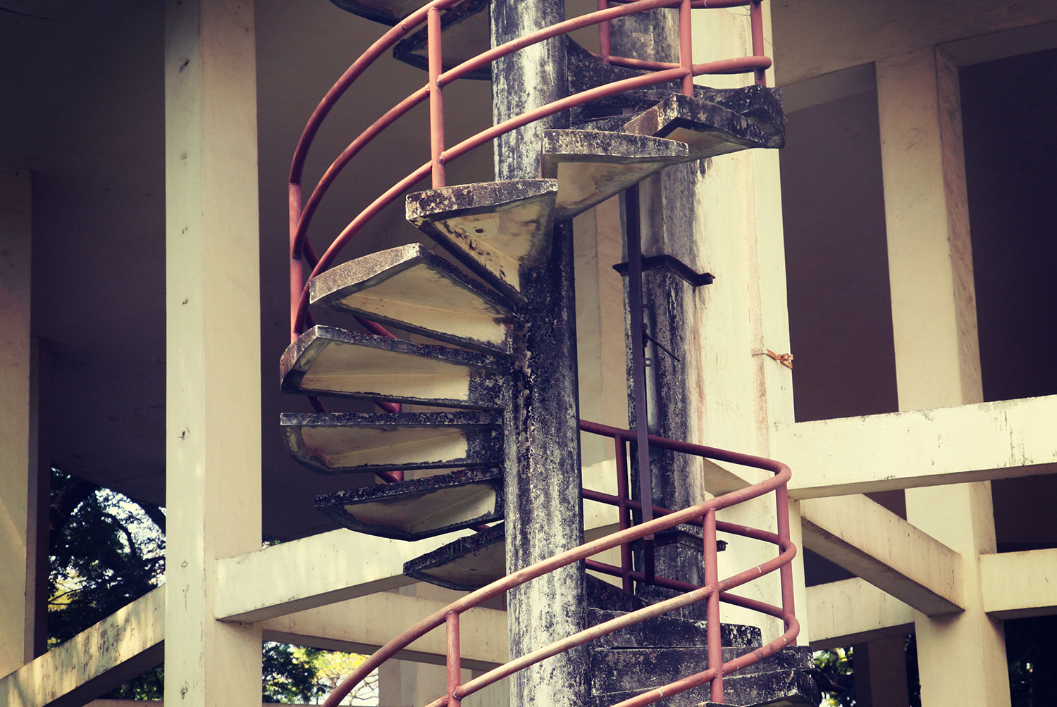 Concrete Water Tower Staircase, Kerala Backwaters, India. Photo credit: babyelephant